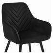 Scaun stil fotoliu bucatarie/living, Artool, Nana, rotativ, catifea neagra, picioare metal negru, 56x61x83.5 cm