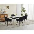 Scaun stil fotoliu bucatarie/living, Artool, Nana, rotativ, catifea neagra, picioare metal negru, 56x61x83.5 cm