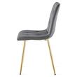 Scaun bucatarie/living, Artool, Libra, catifea gri inchis, picioare metal auriu, 45x54x86.5 cm