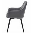 Scaun stil fotoliu bucatarie/living, Artool, Nana, rotativ, catifea gri inchis, picioare metal negru, 56x61x83.5 cm
