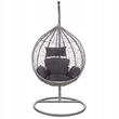 Scaun leagan suspendat, Springos, Carmen, ratan sintetic, gri, perna gri inchis, max 150 kg