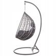Scaun leagan suspendat, Springos, Carmen, ratan sintetic, gri, perna gri inchis, max 150 kg