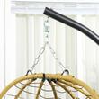Scaun leagan suspendat, Wilona, ratan sintetic, galben si negru, perna gri, max 150 kg
