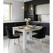 Scaun bucatarie/living, Artool, Inca, catifea neagra, picioare metal auriu, 49x55x78 cm