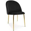 Scaun bucatarie/living, Artool, Inca, catifea neagra, picioare metal auriu, 49x55x78 cm
