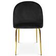 Scaun bucatarie/living, Artool, Inca, catifea neagra, picioare metal auriu, 49x55x78 cm