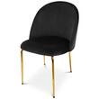 Scaun bucatarie/living, Artool, Inca, catifea neagra, picioare metal auriu, 49x55x78 cm