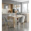 Scaun bucatarie/living, Artool, Inca, catifea gri deschis, picioare metal auriu, 49x55x78 cm