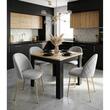 Scaun bucatarie/living, Artool, Inca, catifea gri deschis, picioare metal auriu, 49x55x78 cm