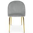 Scaun bucatarie/living, Artool, Inca, catifea gri deschis, picioare metal auriu, 49x55x78 cm