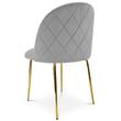 Scaun bucatarie/living, Artool, Inca, catifea gri deschis, picioare metal auriu, 49x55x78 cm