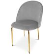 Scaun bucatarie/living, Artool, Inca, catifea gri deschis, picioare metal auriu, 49x55x78 cm