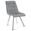 Scaun bucatarie/living, Artool, Cieza, catifea gri deschis, picioare metal argintiu, 49x60x87 cm