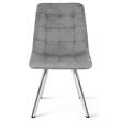 Scaun bucatarie/living, Artool, Cieza, catifea gri deschis, picioare metal argintiu, 49x60x87 cm