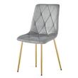 Scaun bucatarie/living, Artool, Libra, catifea gri deschis, picioare metal auriu, 45x54x86.5 cm
