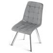 Scaun bucatarie/living, Artool, Cieza, catifea gri deschis, picioare metal argintiu, 49x60x87 cm