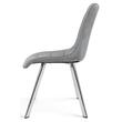 Scaun bucatarie/living, Artool, Cieza, catifea gri deschis, picioare metal argintiu, 49x60x87 cm