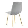 Scaun bucatarie/living, Artool, Libra, catifea gri deschis, picioare metal auriu, 45x54x86.5 cm