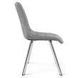 Scaun bucatarie/living, Artool, Cieza, catifea gri deschis, picioare metal argintiu, 49x60x87 cm