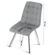 Scaun bucatarie/living, Artool, Cieza, catifea gri deschis, picioare metal argintiu, 49x60x87 cm