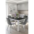 Scaun bucatarie/living, Artool, Cieza, catifea gri deschis, picioare metal argintiu, 49x60x87 cm