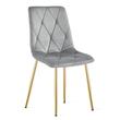 Scaun bucatarie/living, Artool, Libra, catifea gri deschis, picioare metal auriu, 45x54x86.5 cm