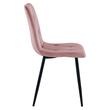 Scaun bucatarie/living, Artool, Libra, catifea roz inchis, picioare metal negru, 44x54.5x88.5 cm