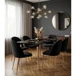 Scaun bucatarie/living, Artool, Inca, catifea neagra, picioare metal auriu, 49x55x78 cm