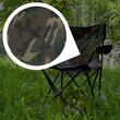 Scaun pliabil gradina, camping, pescuit, camuflaj verde, cu suport pahar/sticla, husa, max 120 kg, 50x50x80 cm, Chomik