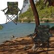 Scaun pliabil gradina, camping, pescuit, camuflaj verde, cu suport pahar/sticla, husa, max 120 kg, 50x50x80 cm, Chomik