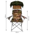 Scaun pliabil gradina, camping, pescuit, cu parasolar, camuflaj, max 120 kg, 92x130 cm, Malatec 
