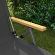 Scaun pliabil gradina, camping, pescuit, material Oxford, cu tetiera, buzunar, spatar reglabil, gri, 74x59.5x98 cm