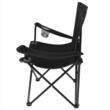 Scaun pliabil gradina, camping, pescuit, negru, cu suport pahar/sticla, husa, max 100 kg, 80x44x80 cm, Trizand