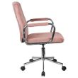 Scaun rotativ, velur, roz, max 120 kg, 51x61x92/102 cm