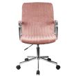 Scaun rotativ, velur, roz, max 120 kg, 51x61x92/102 cm