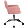 Scaun rotativ, velur, roz, max 120 kg, 58x60x78/90 cm