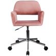 Scaun rotativ, velur, roz, max 120 kg, 58x60x78/90 cm