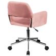 Scaun rotativ, velur, roz, max 120 kg, 58x60x78/90 cm