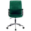 Scaun rotativ, velur, verde, max 120 kg, 51x61x92/102 cm