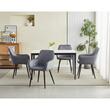Scaun stil fotoliu bucatarie/living, Artool, Nana, catifea gri inchis, picioare metal negru, 54x61x83.5 cm
