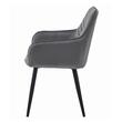 Scaun stil fotoliu bucatarie/living, Artool, Nana, catifea gri inchis, picioare metal negru, 54x61x83.5 cm