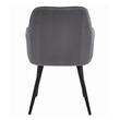 Scaun stil fotoliu bucatarie/living, Artool, Nana, catifea gri inchis, picioare metal negru, 54x61x83.5 cm