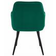 Scaun stil fotoliu bucatarie/living, Artool, Nana, catifea verde inchis, picioare metal negru, 54x61x83.5 cm