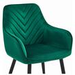 Scaun stil fotoliu bucatarie/living, Artool, Nana, catifea verde inchis, picioare metal negru, 54x61x83.5 cm