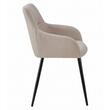 Scaun stil fotoliu bucatarie/living, Artool, Beni, stofa, metal, bej si negru, 57x59x85 cm