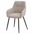 Scaun stil fotoliu bucatarie/living, Artool, Beni, stofa, metal, bej si negru, 57x59x85 cm