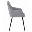 Scaun stil fotoliu bucatarie/living, Artool, Beni, stofa, metal, gri deschis si negru, 57x59x85 cm