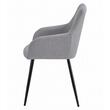 Scaun stil fotoliu bucatarie/living, Artool, Beni, stofa, metal, gri deschis si negru, 57x59x85 cm