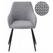 Scaun stil fotoliu bucatarie/living, Artool, Beni, stofa, metal, gri deschis si negru, 57x59x85 cm