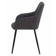 Scaun stil fotoliu bucatarie/living, Artool, Beni, stofa, metal, gri grafit si negru, 57x59x85 cm